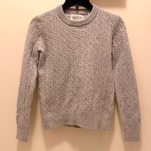 Jack Wills Women's PURE Merino WOOL Cable-Knit Blue Gray Sweater